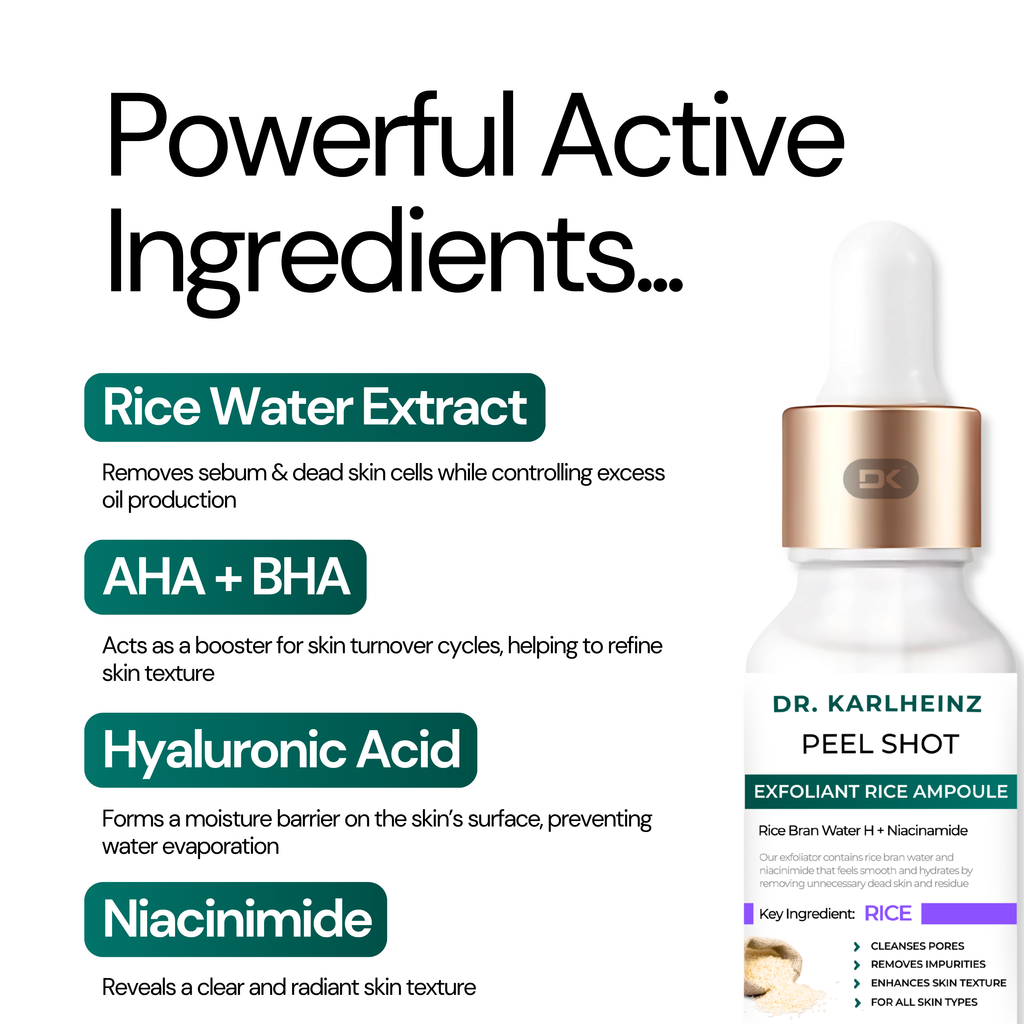 Dr. Karlheinz™ Exfoliant Glow Rice Ampoule for Radiant Skin & Deep Pore Care