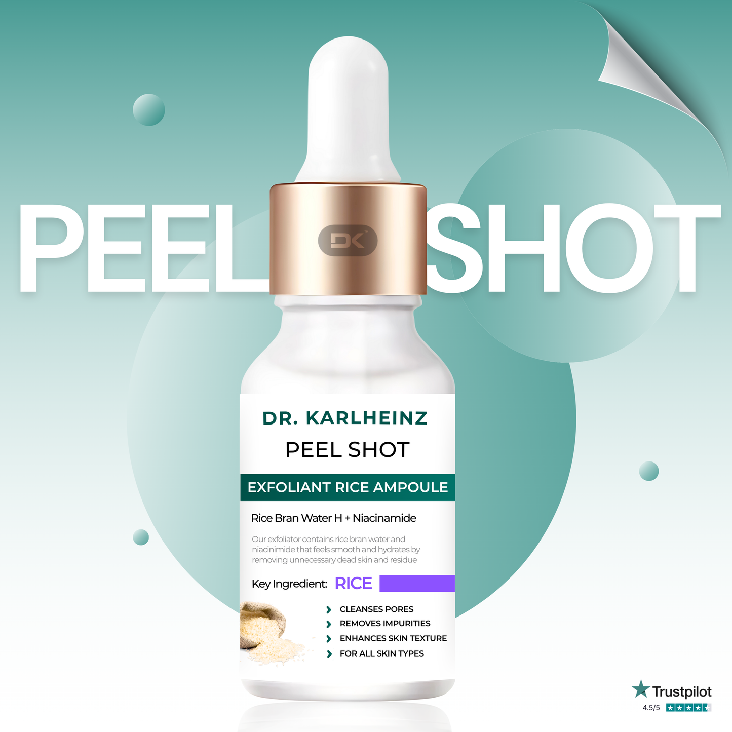Dr. Karlheinz™ Exfoliant Glow Rice Ampoule for Radiant Skin & Deep Pore Care
